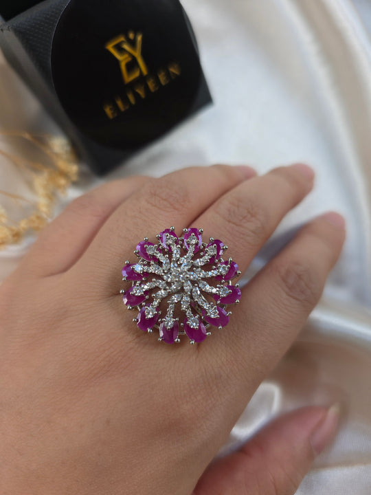 Grace - Rubies Hot Pink Size Adjustable Ring