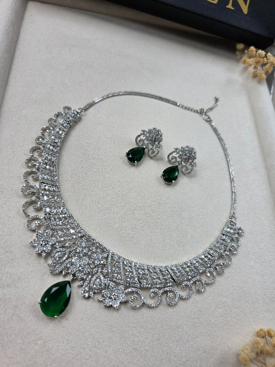 Elegant CZ Necklace Set — Rimi