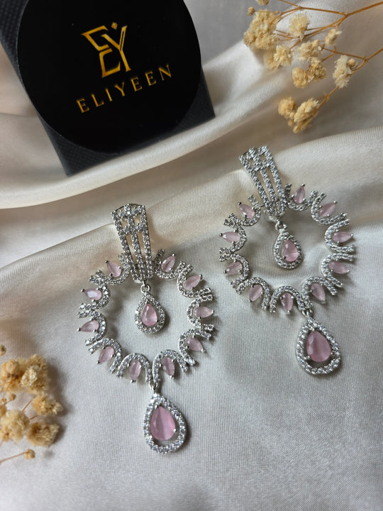 Liyana - Pink Sapphires Statement Earrings