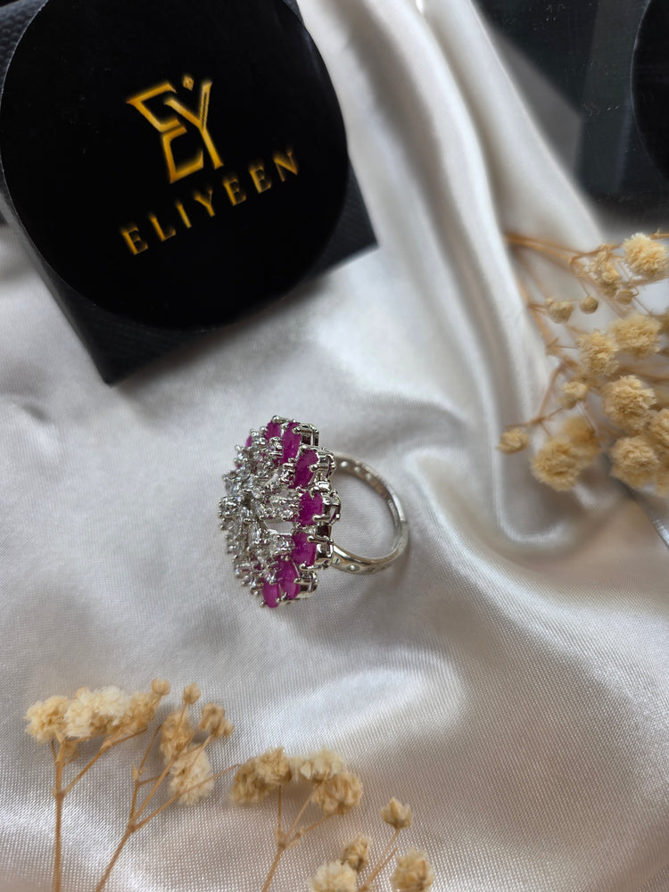Grace - Rubies Hot Pink Size Adjustable Ring