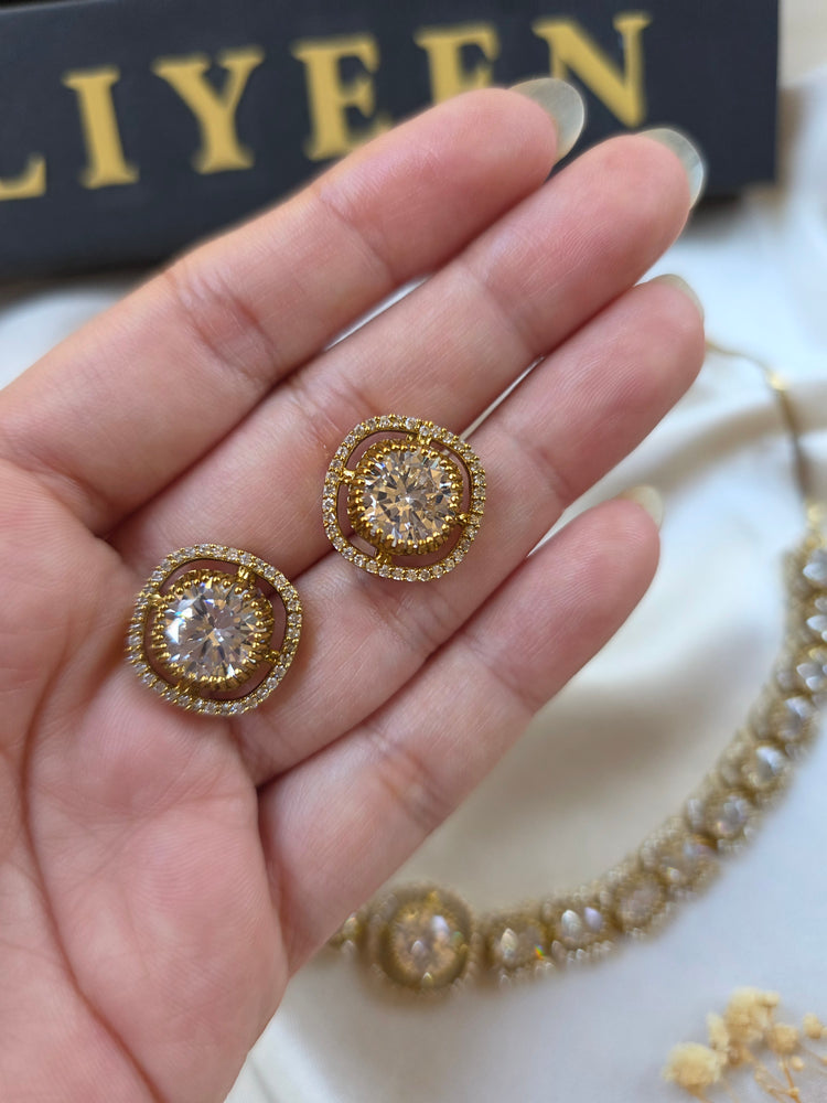 Kris - CZ Necklace Set with Antique Finish