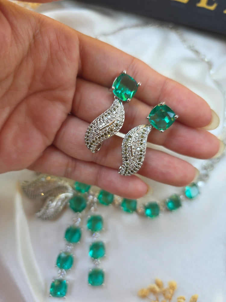 Connie - Bespoke Green Topaz Statement Necklace Set With Earrings