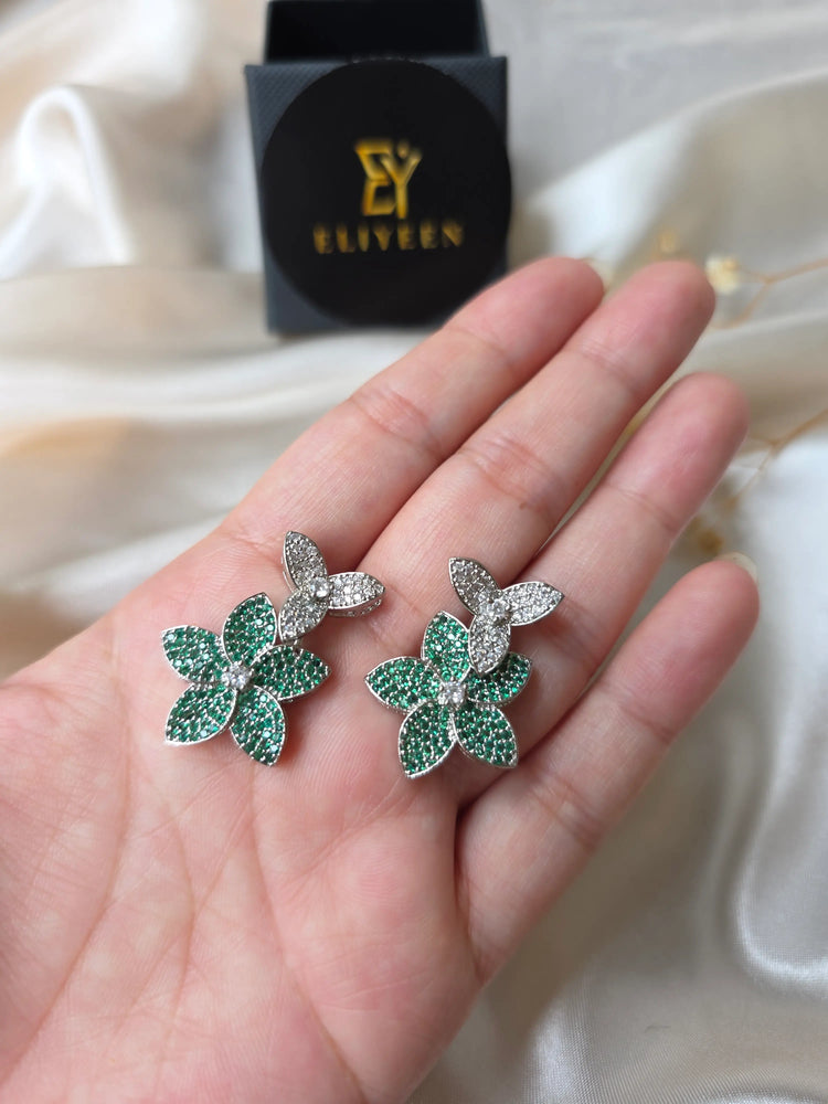 Amara - Shimmering Emerald Green Earrings