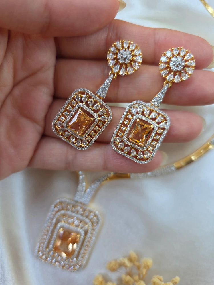 Hiba - Bespoke Gold Necklace Set With Earrings