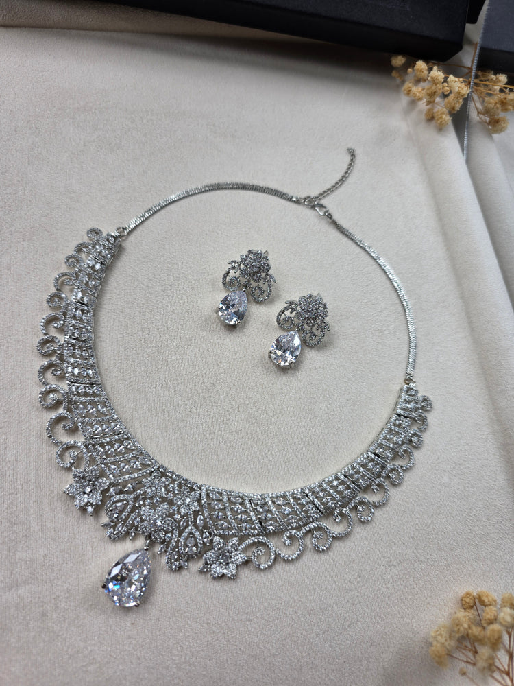 Elegant CZ Necklace Set — Rimi