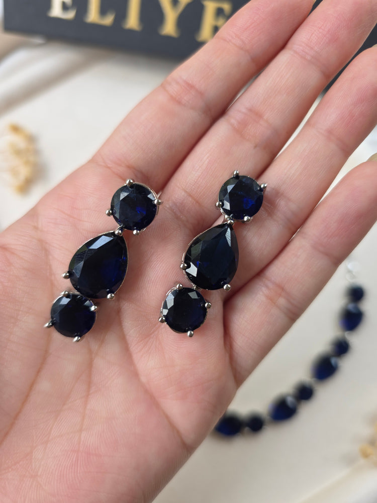Blue Sapphire Necklace & Earrings Set — Isba