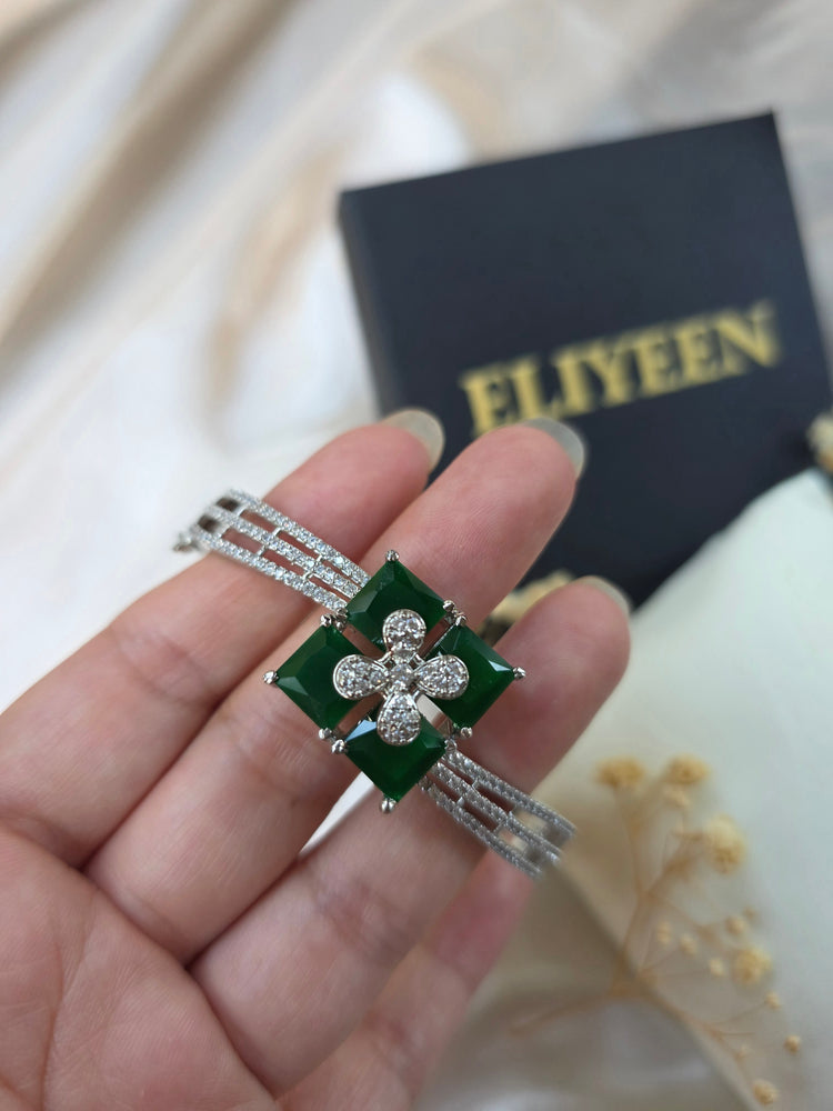 Elia - Emerald Green Openable Bangle
