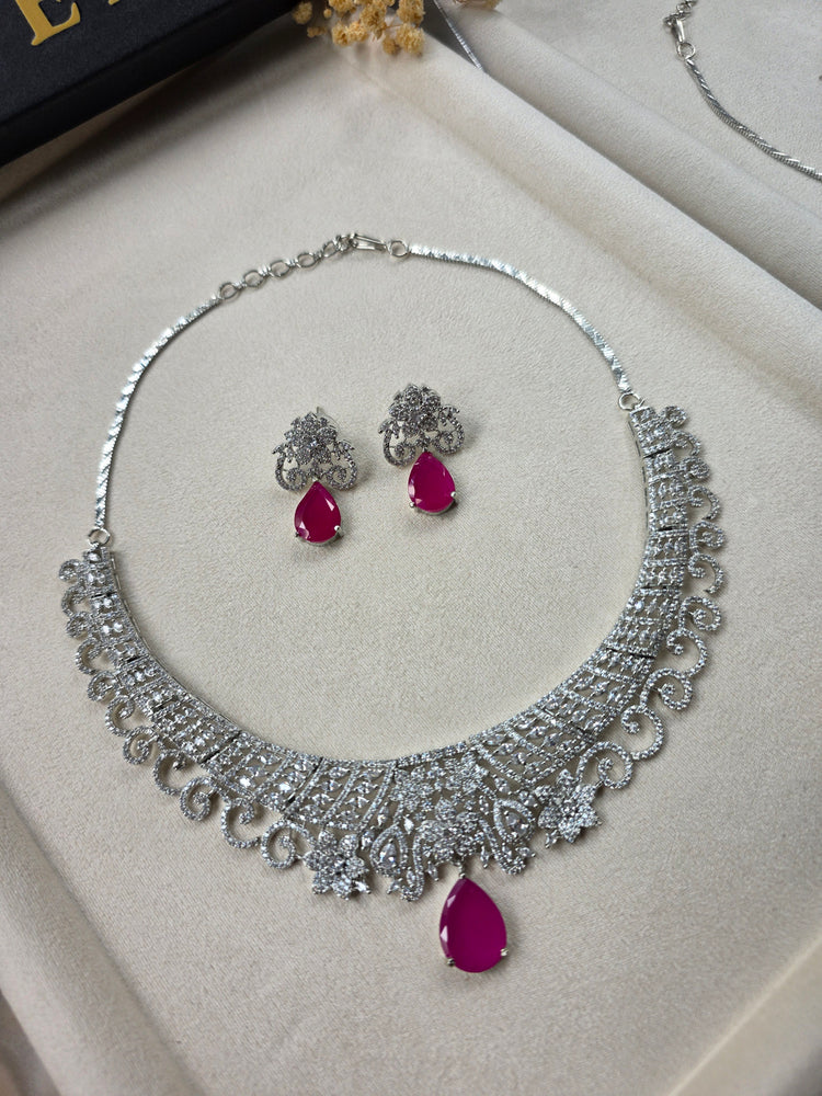 Elegant CZ Necklace Set — Rimi