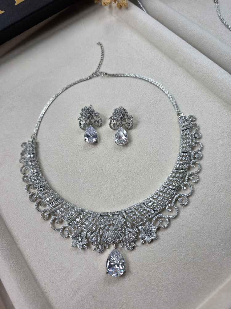 Elegant CZ Necklace Set — Rimi