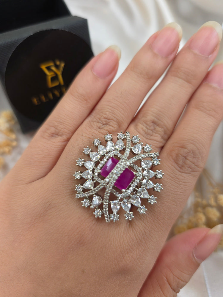 Freya - Stunning Ruby Size Adjustable Ring