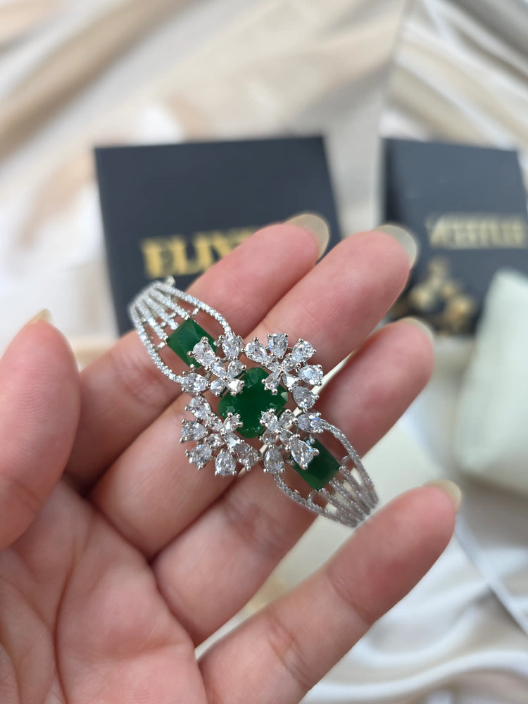 Riya - Stunning Gemstones Openable Bangle