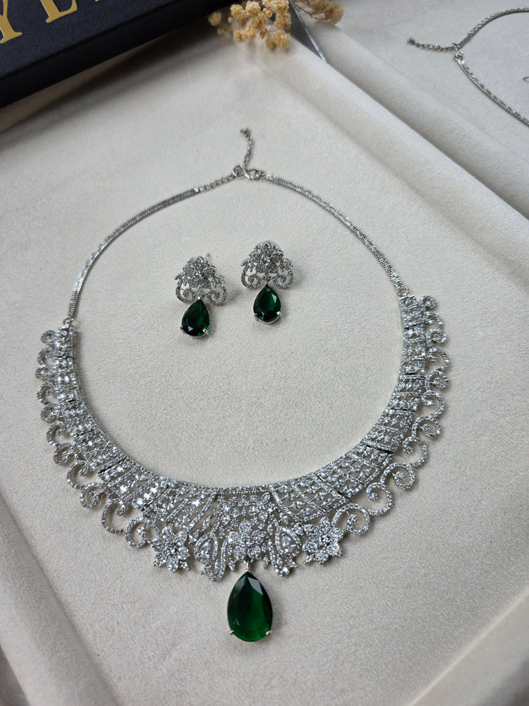 Elegant CZ Necklace Set — Rimi