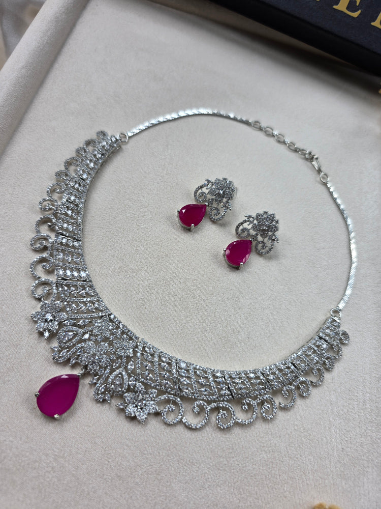 Elegant CZ Necklace Set — Rimi