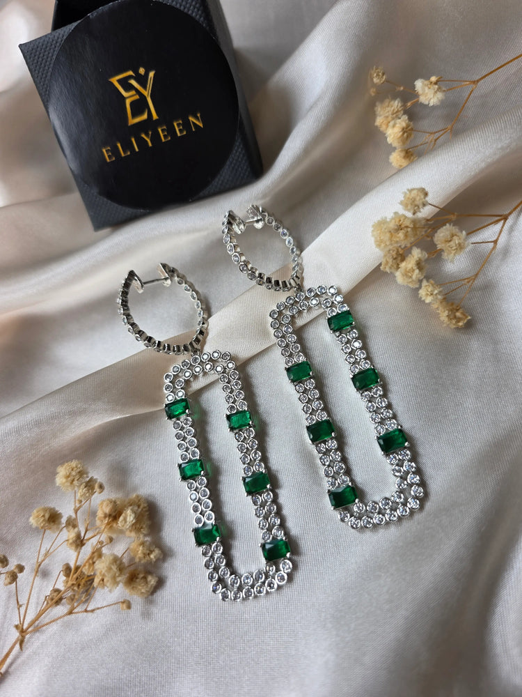 Amina - Classy Emerald Green Earrings