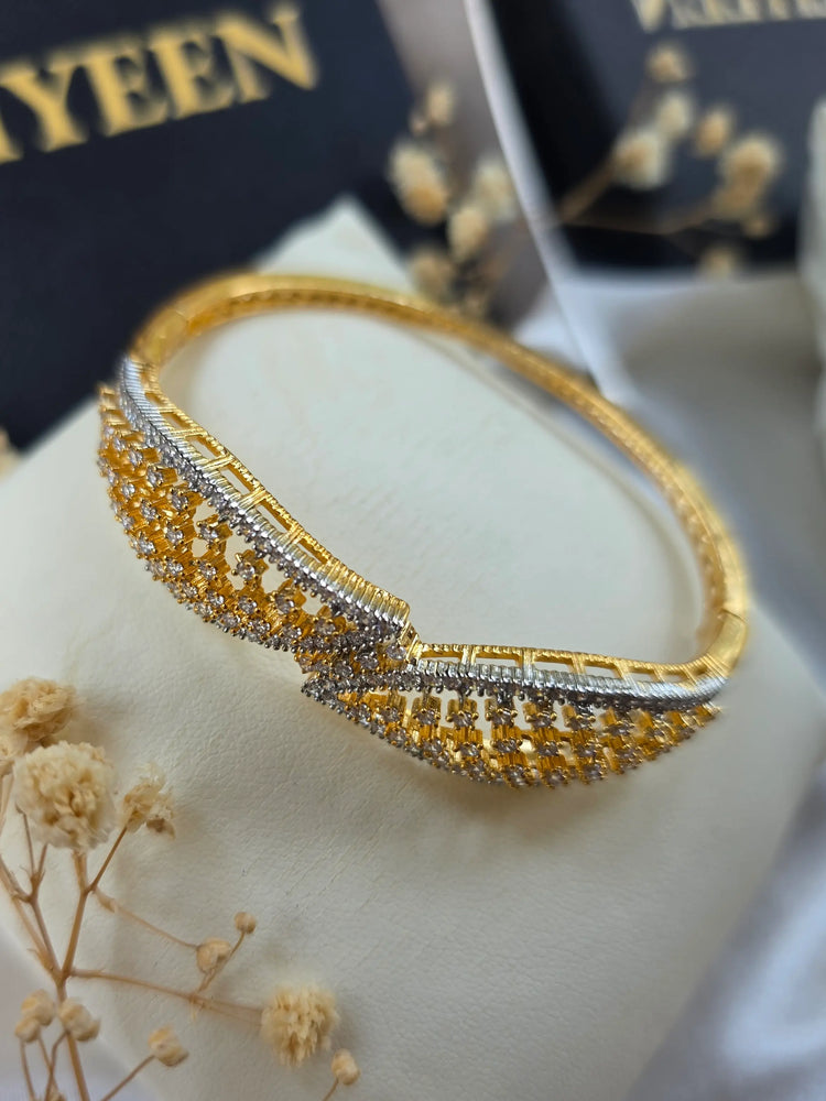 Mira - Elegant Yellow Gold Plated Openable Bangle