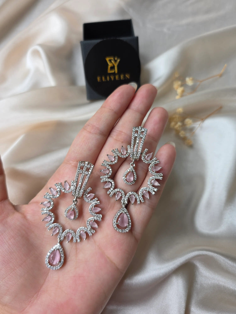 Liyana - Pink Sapphires Statement Earrings