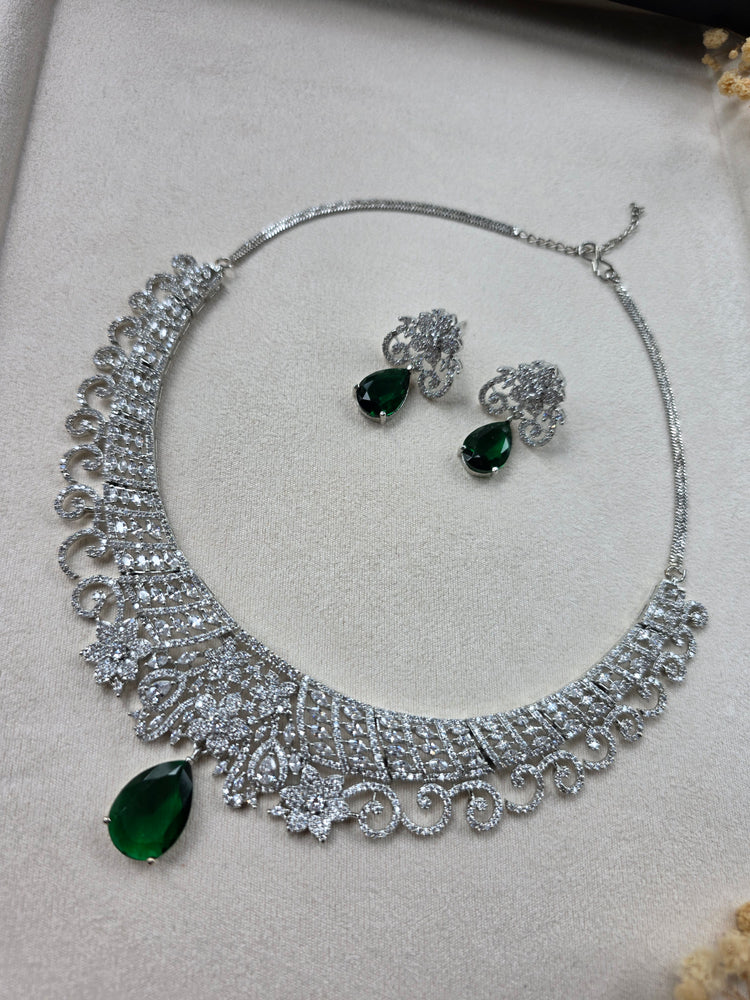 Elegant CZ Necklace Set — Rimi