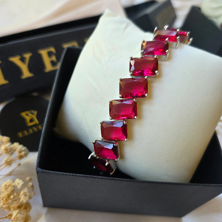 Feva - Red Garnets Bracelet